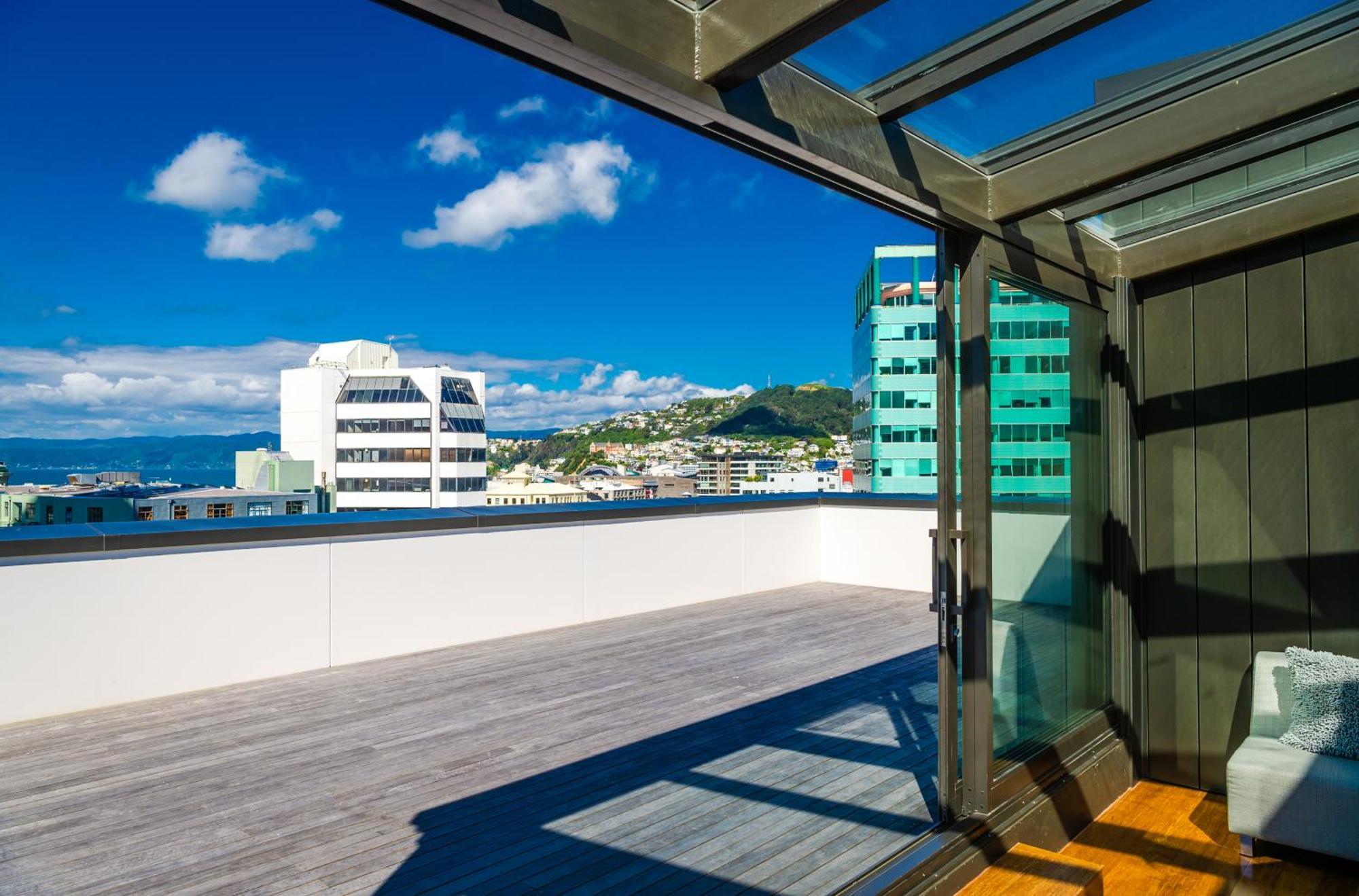 Boulcott Suites Wellington Kültér fotó View from the rooftop